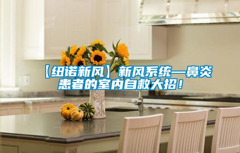 【纽诺新风】新风系统—鼻炎患者的室内自救大招！