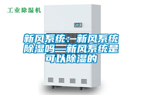 新风系统：新风系统除湿吗—新风系统是可以除湿的