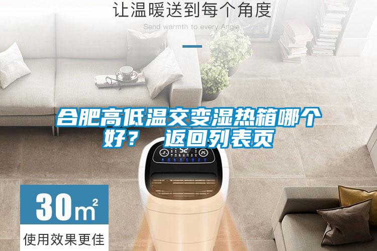 合肥高低温交变湿热箱哪个好？ 返回列表页