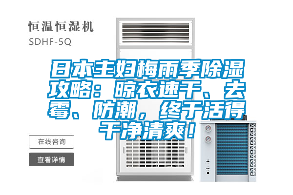 日本主妇梅雨季除湿攻略：晾衣速干、去霉、防潮，终于活得干净清爽！