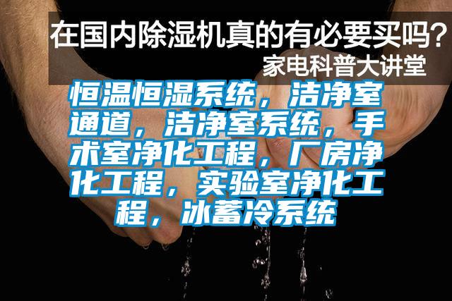 恒温恒湿系统，洁净室通道，洁净室系统，手术室净化工程，厂房净化工程，实验室净化工程，冰蓄冷系统