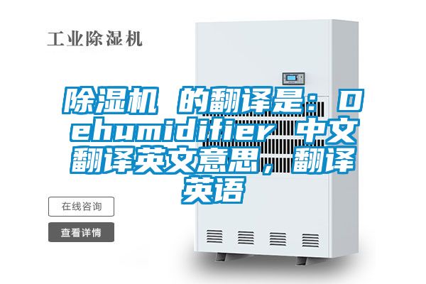 茄子视频懂你更多在线观看 的翻译是：Dehumidifier 中文翻译英文意思，翻译英语