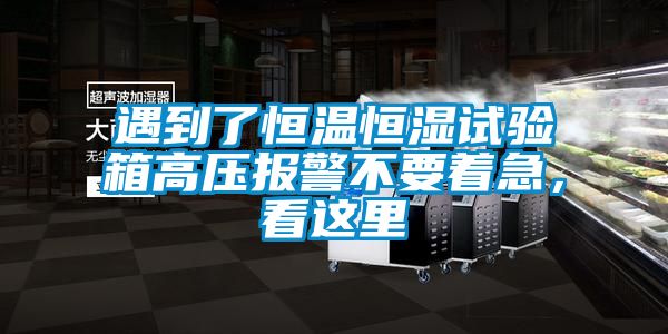 遇到了恒温恒湿试验箱高压报警不要着急，看这里